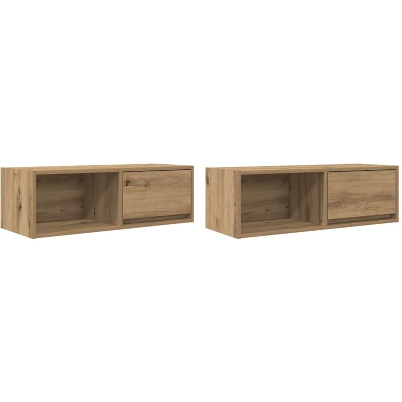 Vidaxl - Meuble tv 2 pcs chêne artisanal 80x31x25,5 cm bois d'ingénierie