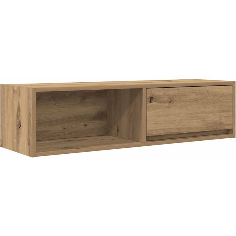 Meuble TV chêne artisanal 100x31x25,5 cm bois d'ingénierie vidaXL