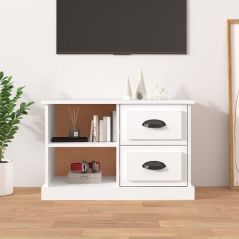 Meuble TV blanc 73x35,5x47,5 cm bois d'ingénierie vidaXL