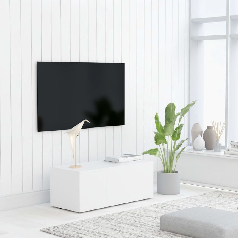 Vidaxl - Meuble tv Blanc 80x34x30 cm Bois d'ingénierie