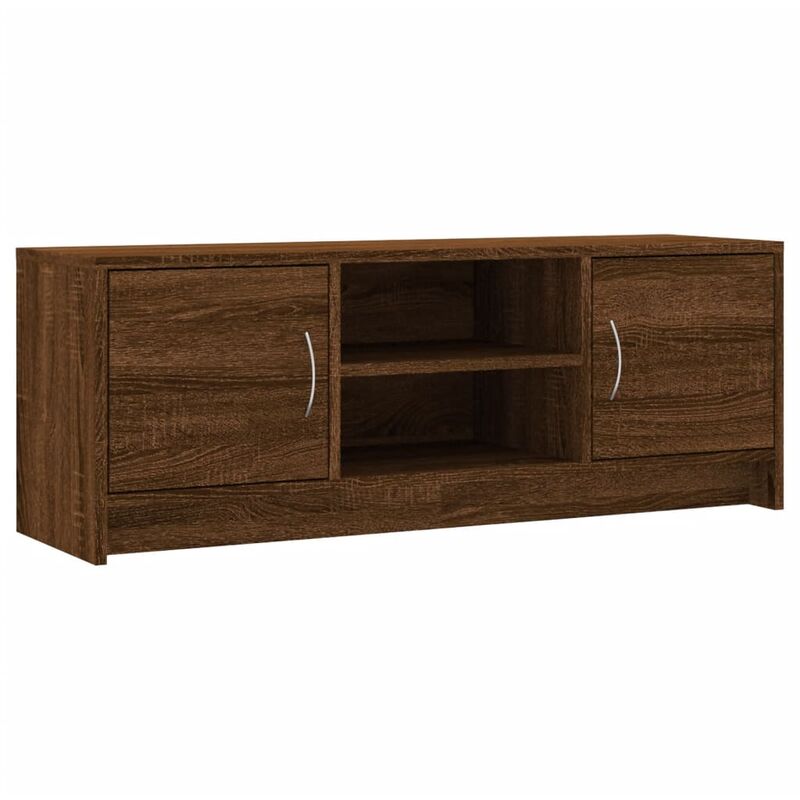 Meuble TV chêne marron 102x30x37,5 cm bois d'ingénierie vidaXL