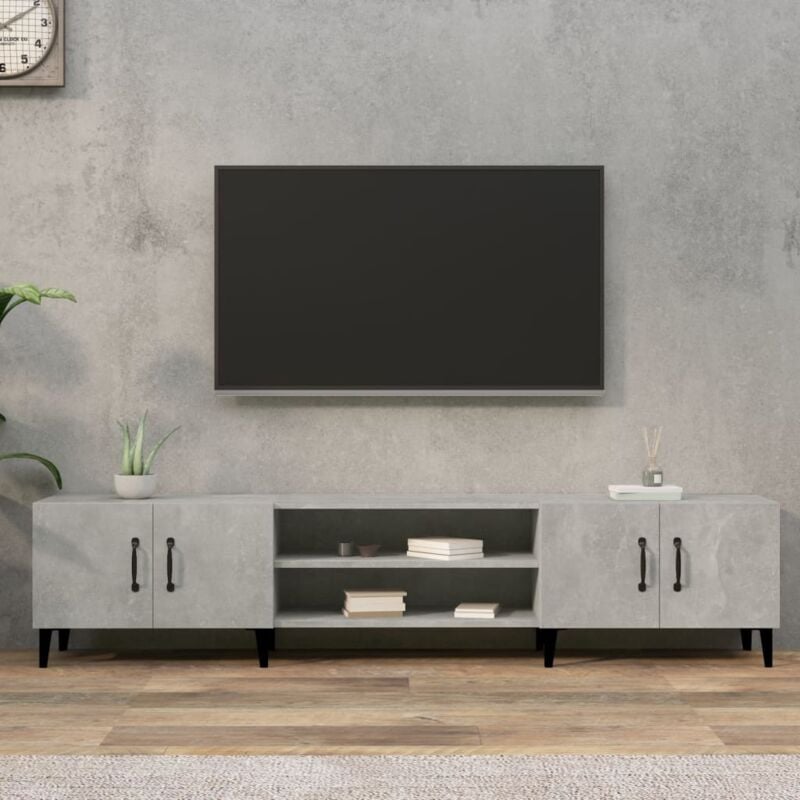 Vidaxl - Meuble tv gris béton 180x31,5x40 cm bois d'ingénierie