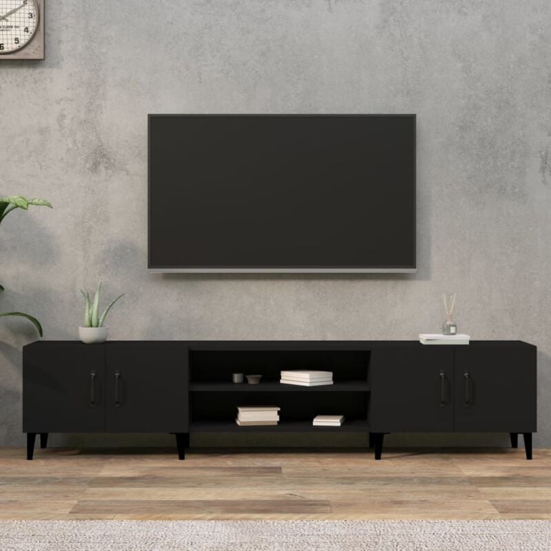 Vidaxl - Meuble tv noir 180x31,5x40 cm bois d'ingénierie