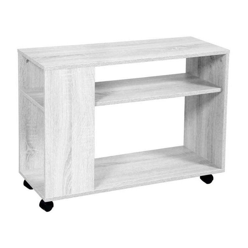 Meuble tv blanc à roulettes cm 80 x 30 x 56 h