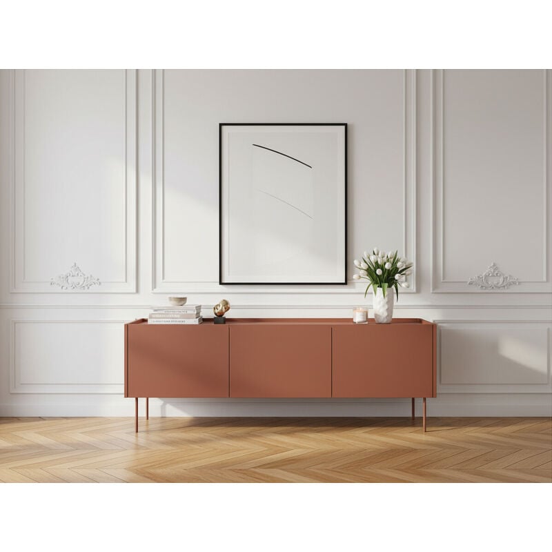 Meuble tv 3 portes 170 cm atlas Rouge - Bobochic