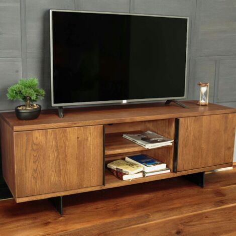 Meuble TV bois 2 portes 150 cm OKA