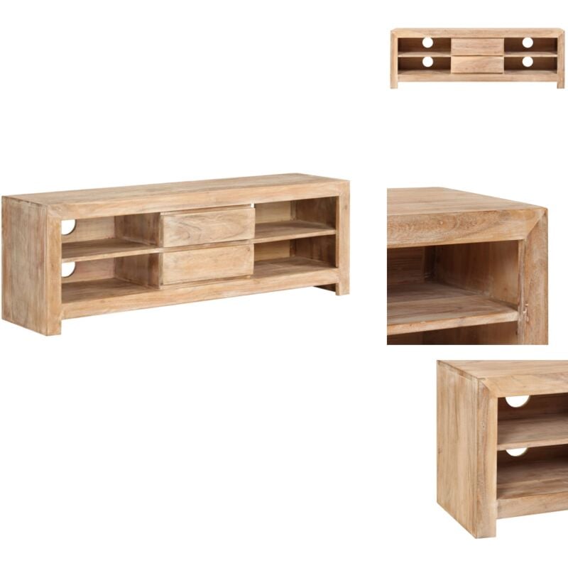 Vidaxl - Meuble tv Bois d'acacia massif 120 x 30 x 40 cm Marron clair - Meubles Tv - Meuble Tv - Meuble En Bois - Meuble Acacia - Buffet