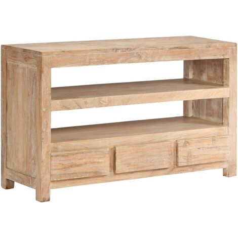 Meuble TV Bois d'acacia massif 90 x 30 x 55 cm Marron clair