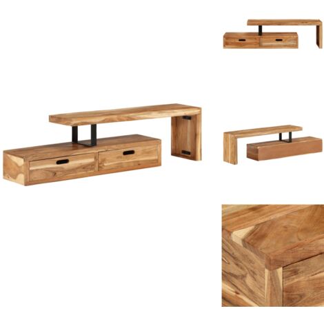 Meuble TV Bois d'acacia massif - Meuble Tv - Meuble Tv Bois - Meuble Tv Vintage - Meuble Tv Industriel - Meuble Tv Acacia