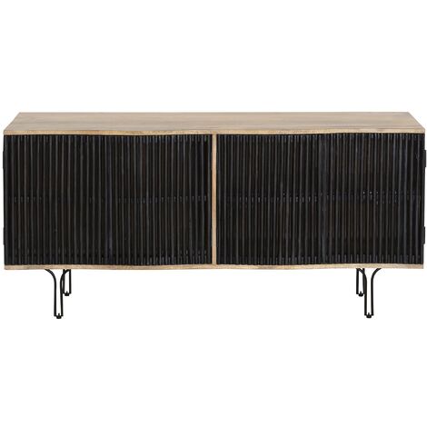 Meuble TV bois de manguier et métal Auxence