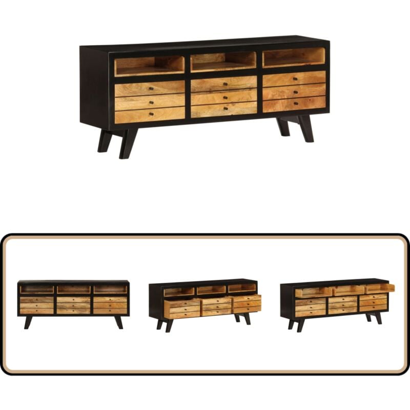 Vidaxl - Meuble tv Bois de manguier massif 120x30x50 cm - Meuble Tv - Meuble Retro - Meuble Rangement - Meubles Salon - Bois De Manguier