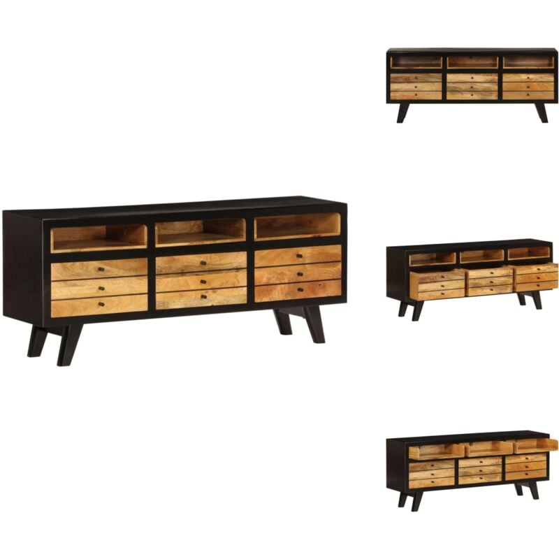 Vidaxl - Meuble tv Bois de manguier massif 120x30x50 cm - Meuble Tv - Meuble Retro - Meuble Rangement - Meubles Salon - Bois De Manguier