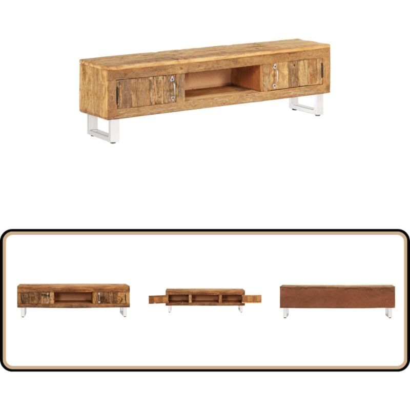 Vidaxl - Meuble tv Bois de récupération massif 140x30x40 cm - Meuble Tv Retro - Meuble Tv Design - Meuble Tv Industriel - Meuble Tv Bois Massif
