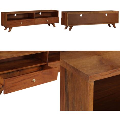Meuble TV Bois de récupération solide 140x30x40 cm - Meuble Tv - Meuble Retro - Meuble Tv En Bois - Rangement Media - Console Jeux - Home & Living