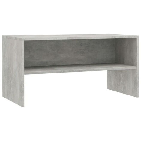 Meuble TV bois gris effet béton Thela 80 cm