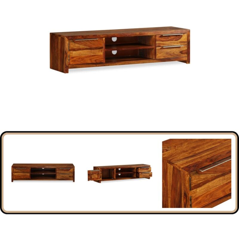 Vidaxl - Meuble tv Bois massif 120x30x30 cm - Meubles Tv - Meuble Tv Bois - Meuble Tv Design - Meuble Rangement - Meuble Salon