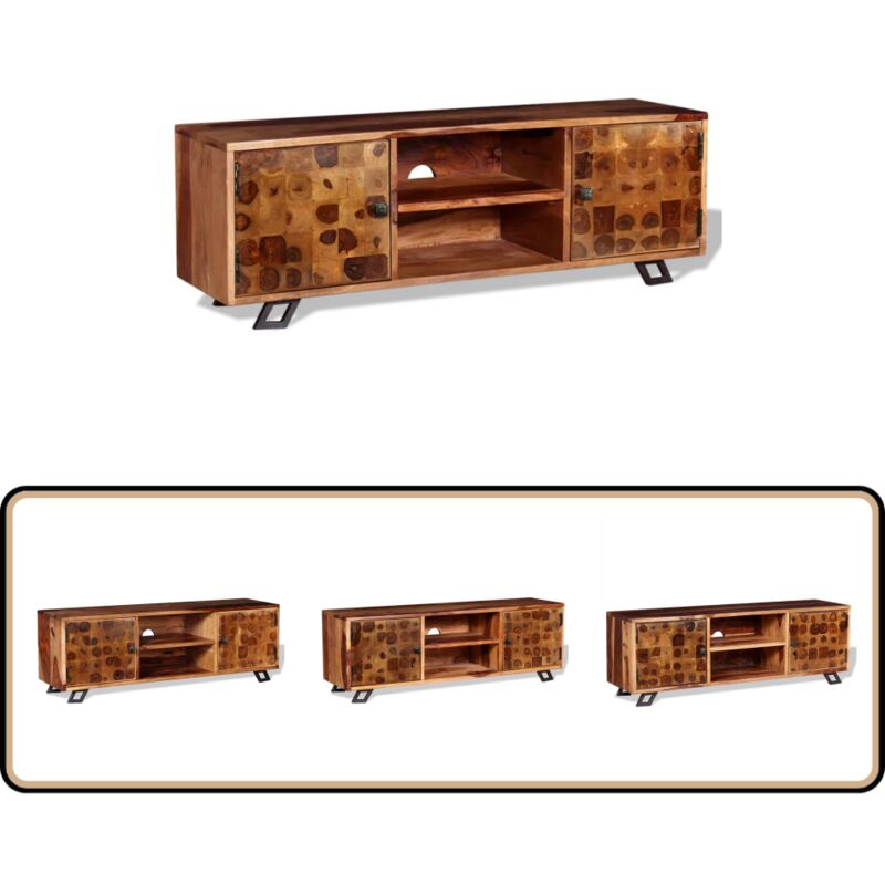 Vidaxl - Meuble tv Bois massif 120x30x40 cm - Meuble Tv - Meuble Audio - Rangement Tv - Meuble Bas - Bois Massif