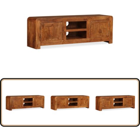 Meuble TV Bois massif avec finition miel 120 x 30 x 40 cm - Meubles Tv - Meuble Tv - Meuble Audio - Rangement Media - Acacia