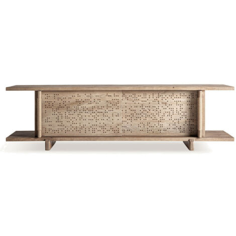 Meuble TV bois massif clair JACQUARD 220cm – Design estudiHac