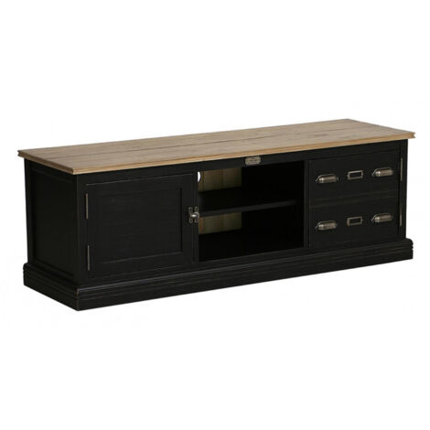 Meuble tv - Bois - Noir - Interior's