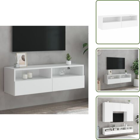 Meuble tv bois - vidaXL Meuble TV mural blanc 100x30x30 cm bois d'ingénierie - Meuble de salon