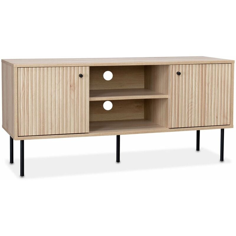 Sweeek - Meuble tv. Braga. deux portes. deux niches. une étagère. l 120 x l 39 x h 56.2cm