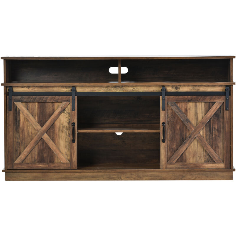 Ztforus - Meuble tv, buffet, meuble de cuisine, meuble de rangement, meuble d'appoint, avec 2 portes coulissantes, étagère réglable, étagères