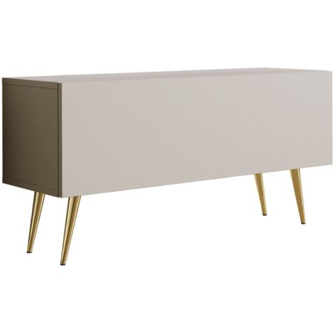 Meuble TV : Cachemire, pieds dorées, 100 × 52 × 32 cm