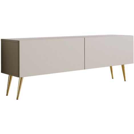 Meuble TV : Cachemire, pieds dorées, 140 × 52 × 32 cm