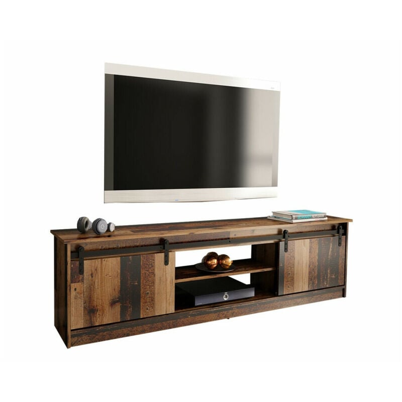 Meuble tv Charlotte 156, Arbre âgé, Le nombre de portes: 0, Nombre de tiroirs: 0, 200x57x35cm