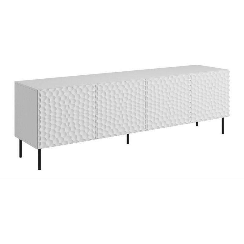 Meuble tv Charlotte 171, Blanc + Noir, Le nombre de portes: 0, Nombre de tiroirs: 0, 190x60x41cm