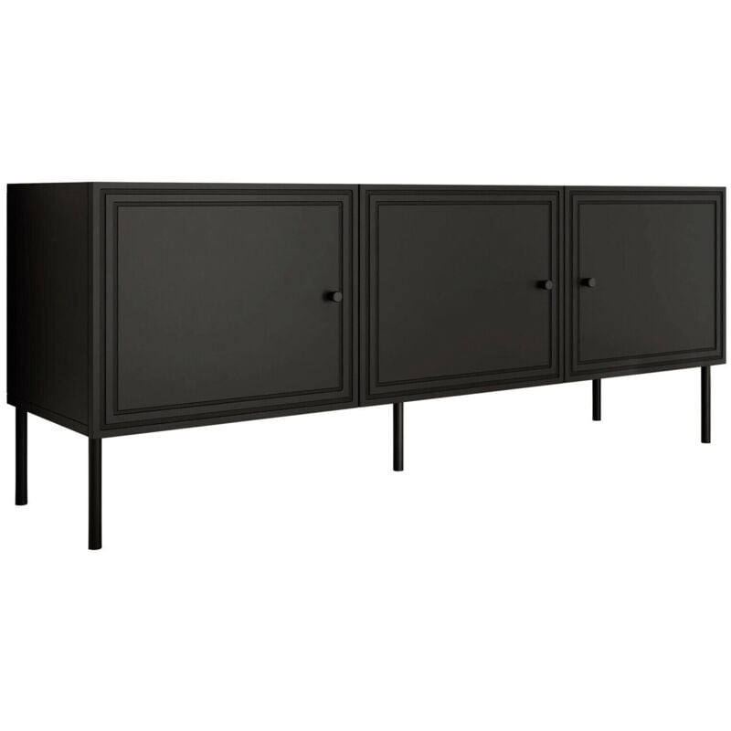 Meuble tv Monciru 102, Noir, Le nombre de portes: 0, Nombre de tiroirs: 0, 151x60x40cm