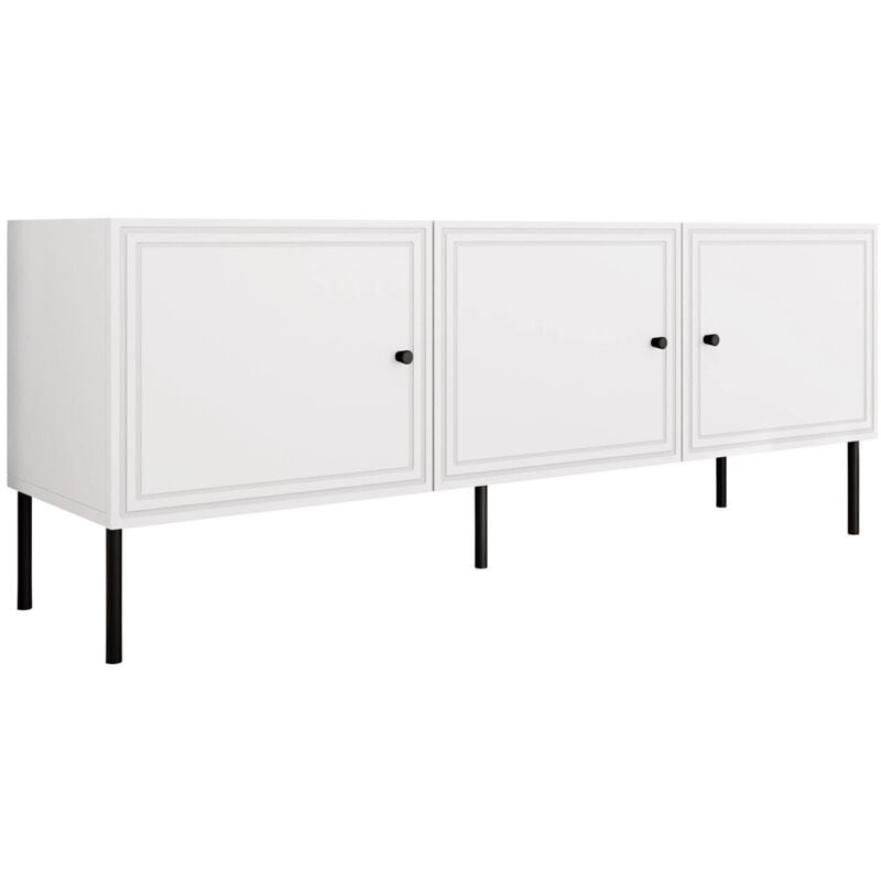 Meuble tv Monciru 102, Blanc, Le nombre de portes: 0, Nombre de tiroirs: 0, 151x60x40cm