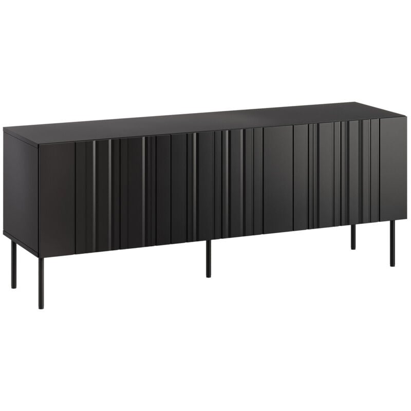Meuble tv Evavese 102, Noir, Le nombre de portes: 0, Nombre de tiroirs: 0, 151x60x40cm