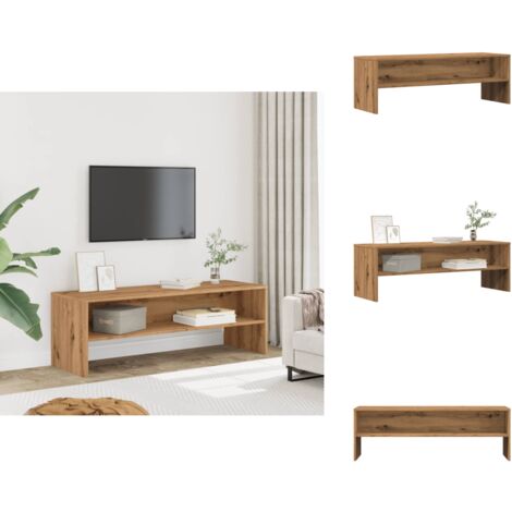 Meuble TV chêne artisanal 120x40x40 cm bois d'ingénierie - Meuble TV - Meubles TV - Banc TV - Buffet TV