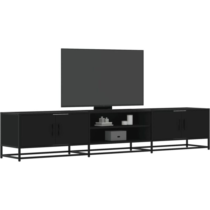 Vidaxl - Meuble tv noir 210x35x41 cm bois d'ingénierie
