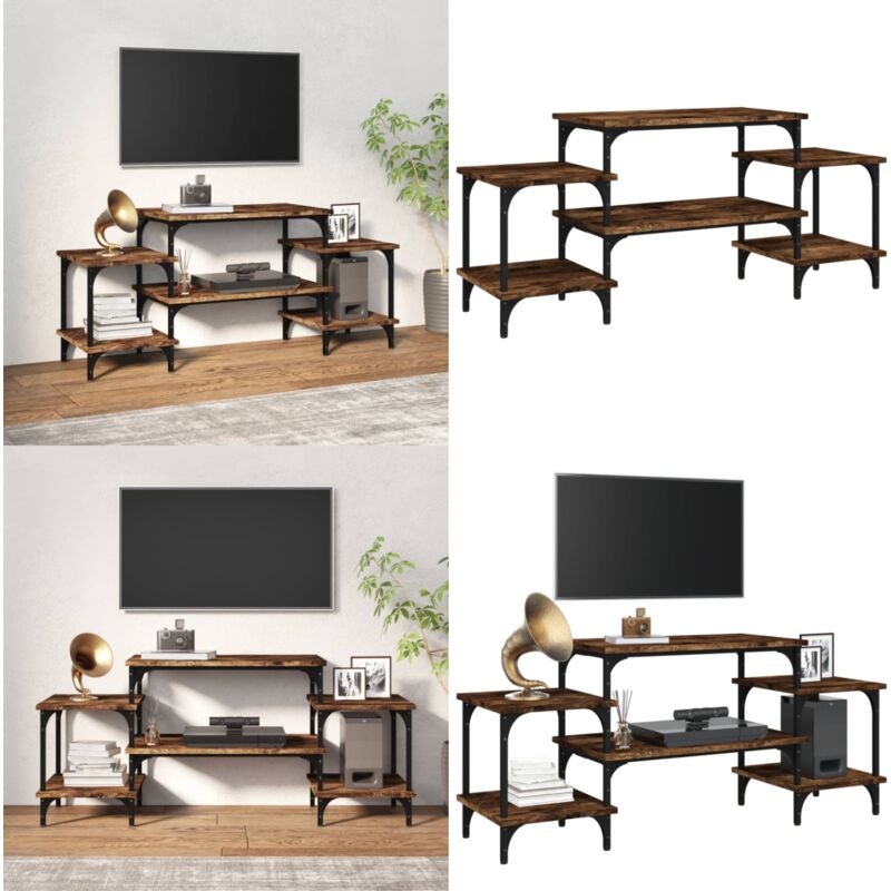 Vidaxl - Meuble tv Chêne fumé 117x35x52 cm Bois d'ingénierie - Meuble Tv - Meuble Téléviseur - Support Tv - Unité Tv - Meuble Salle Séjour - Home &