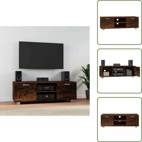 Meuble TV Chêne fumé 120x40,5x35 cm Bois d'ingénierie - Meuble Tv - Meuble Télévision - Support Tv - Unité Tv - Rangement Tv