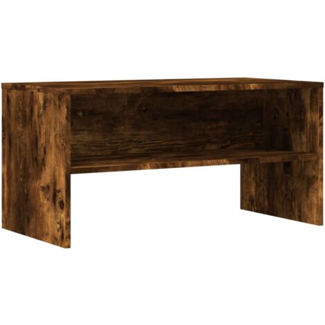 Meuble TV chêne fumé 80x40x40 bois d'ingénierie