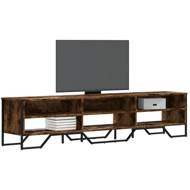 Vidaxl - Meuble tv chêne fumé 180x34x41 cm bois d'ingénierie