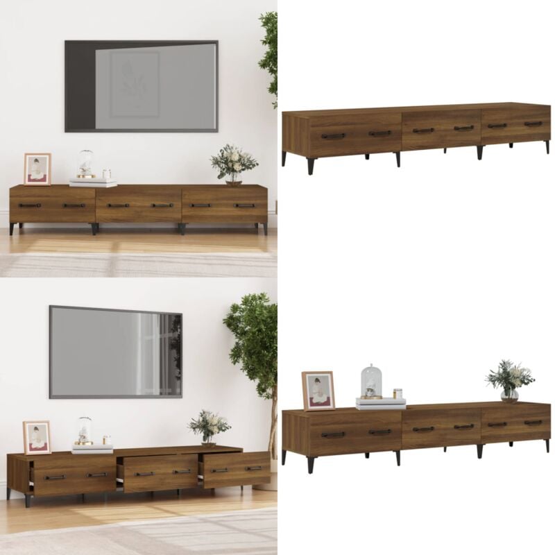Vidaxl - Meuble tv Chêne marron 150x34,5x30 cm Bois d'ingénierie - Meubles Tv - Meuble Tv - Support Tv - Unit Tv - Meuble Design - Home & Living