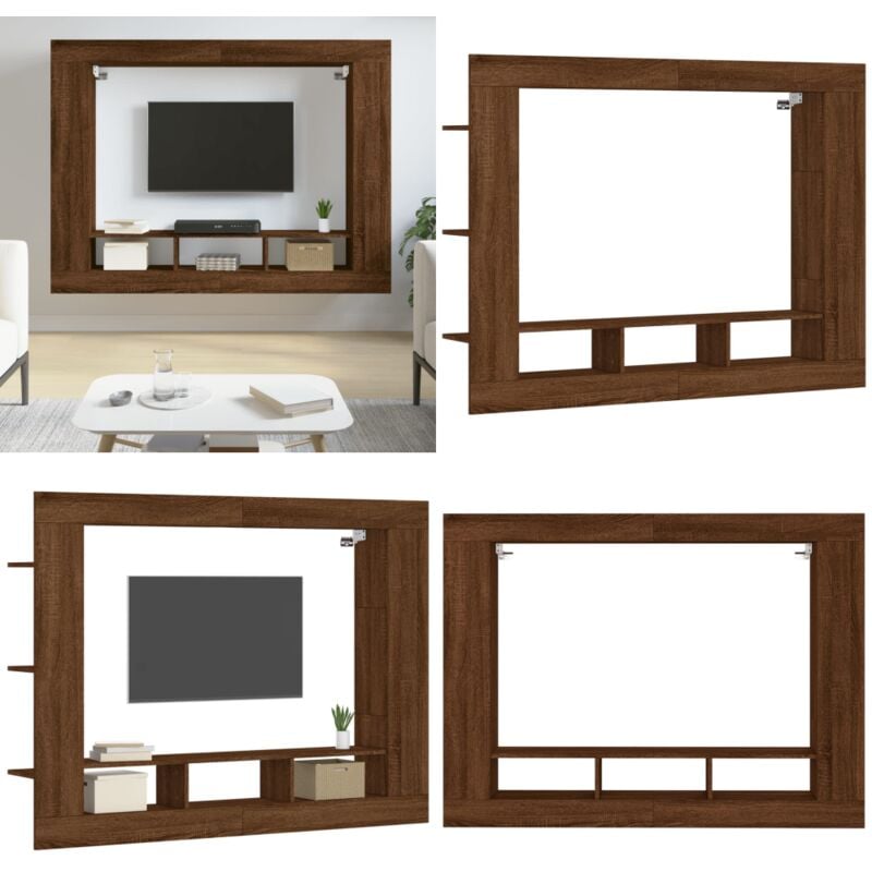 Vidaxl - Meuble tv chêne marron 152x22x113 cm bois d'ingénierie - Meubles Tv - Meuble Tv - Support Tv - Meuble Hifi - Meuble Moderne - Home & Living