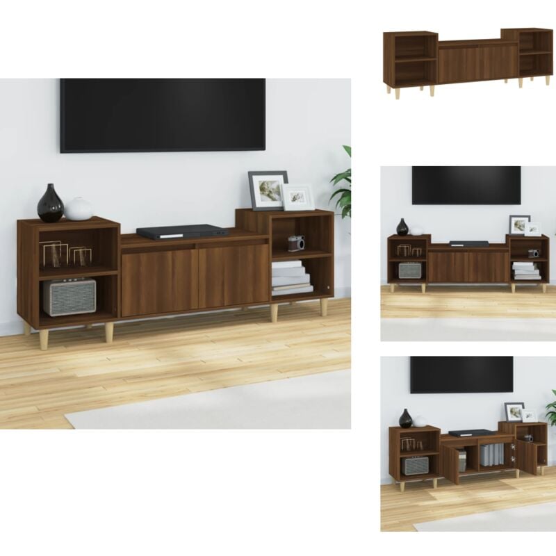 Vidaxl - Meuble tv Chêne marron 160x35x55 cm Bois d'ingénierie - Meuble Tv - Meuble Televison - Rangement Tv - Support Tv - Unité Tv