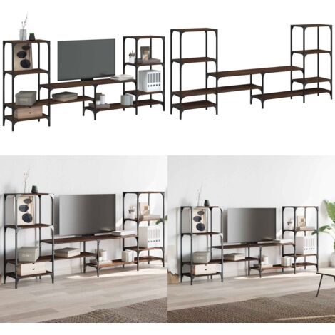 Meuble TV chêne marron 206,5x28,5x95 cm bois d'ingénierie - Meubles Tv - Meuble Tv - Support Tv - Buffet Tv - Meuble Rangement - Home & Living
