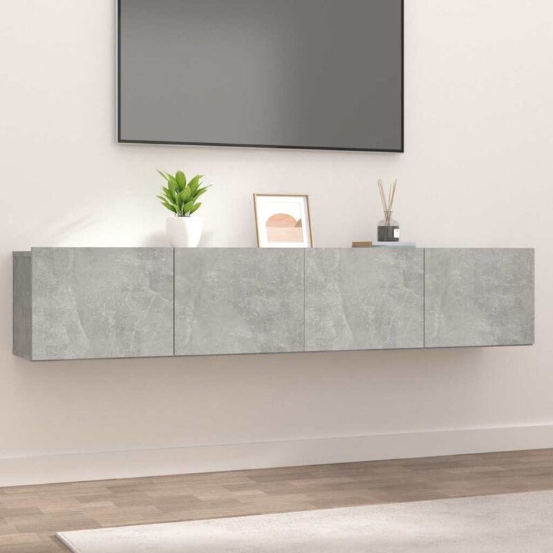 Vidaxl - Meubles tv 2 pcs Gris béton 80x30x30 cm Bois d'ingénierie