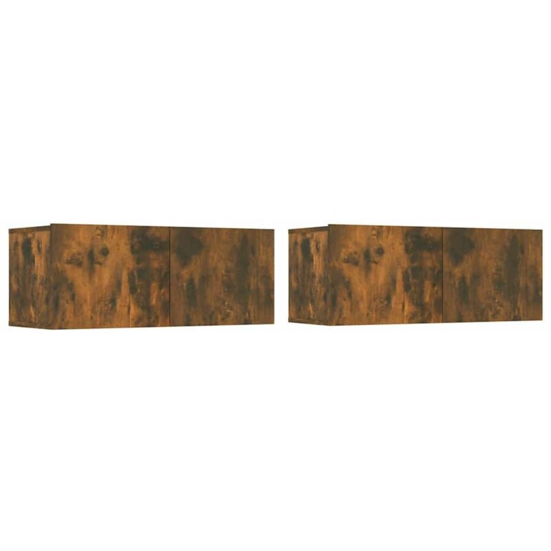 Vidaxl - Meubles tv 2 pcs chêne fumé 80x30x30 cm bois d'ingénierie