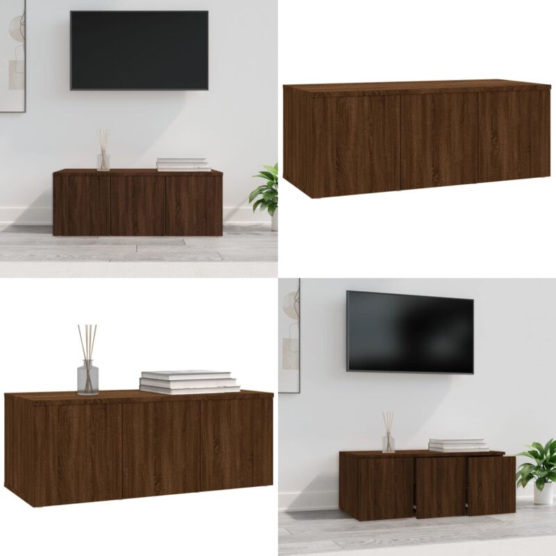 Vidaxl - Meuble tv Chêne marron 80x34x30 cm Bois d'ingénierie - Meubles Tv - Meuble Tv - Support Tv - Unité Tv - Meuble Salle Séjour - Home & Living