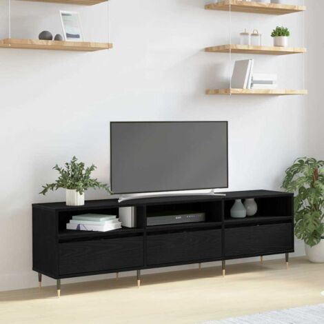 Meuble TV Chêne noir 150 x 30 x 44.5 cm Bois d'ingénierie vidaXL