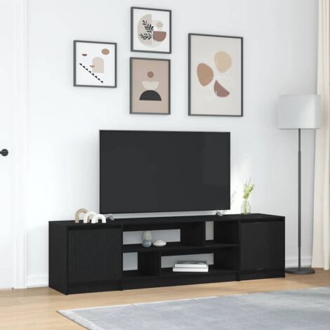 Meuble TV chêne noir 188,5x41x50 cm bois d'ingénierie vidaXL