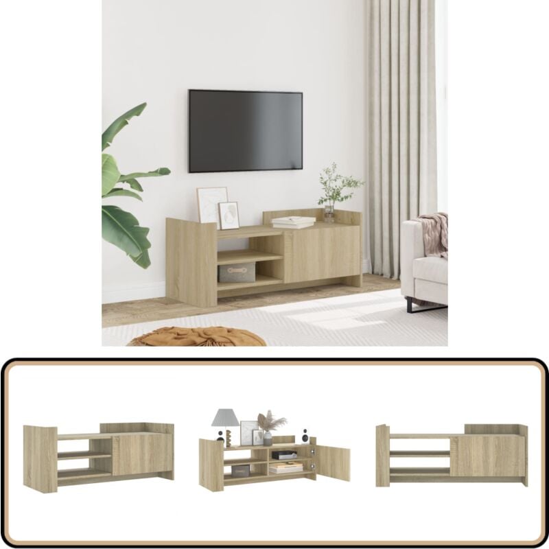 Vidaxl - Meuble tv Chêne sonoma 100x35x40 cm Bois d'ingénierie - Meubles Tv - Meuble Tv - Support Tv - Banc Tv - Meuble Rangement